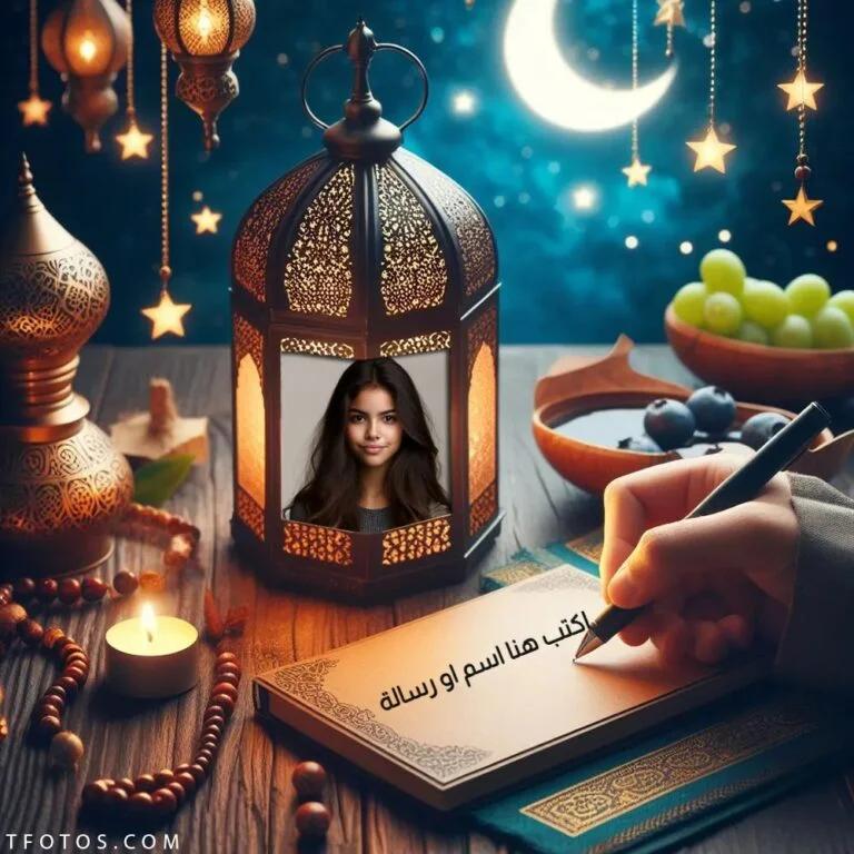 تركيب الصور على فانوس رمضان وان لاين